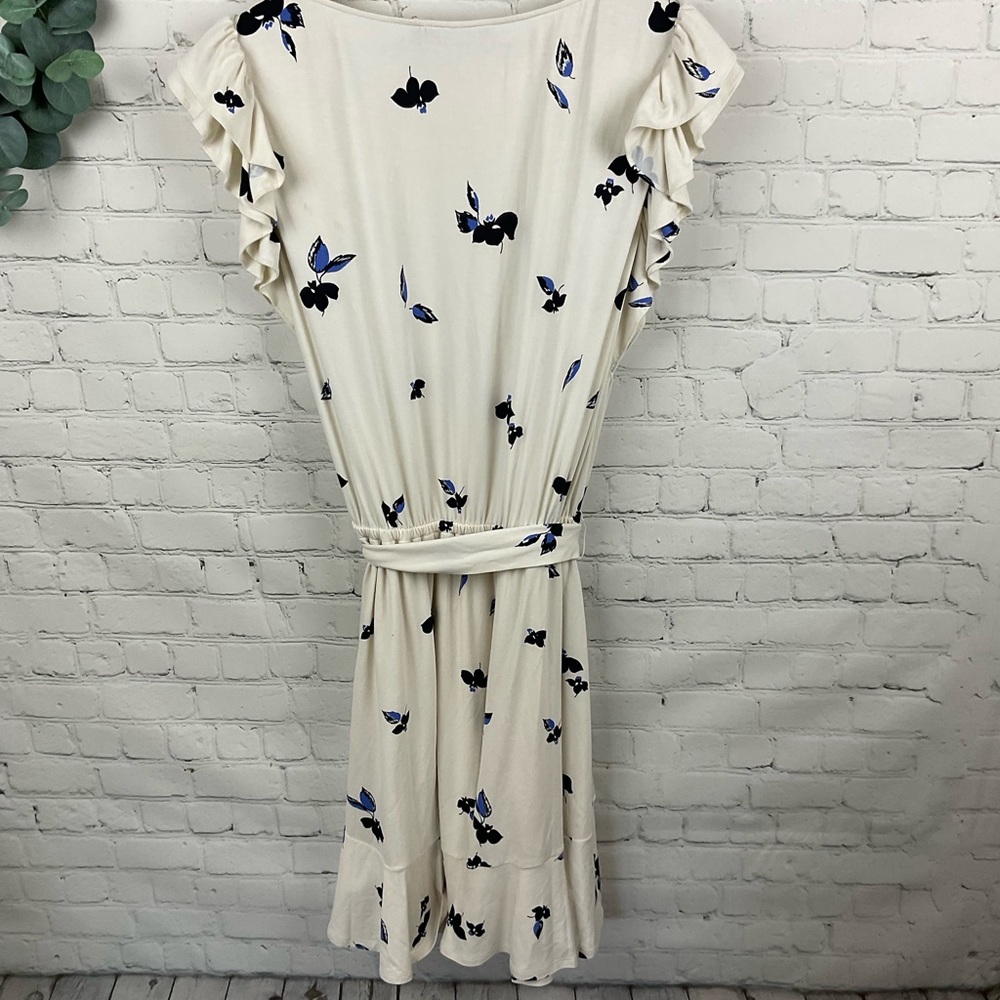 Lauren Ralph Lauren Women's Floral Ruffle-Sleeve Jersey Dress Size 14 - Picture 3 of 7